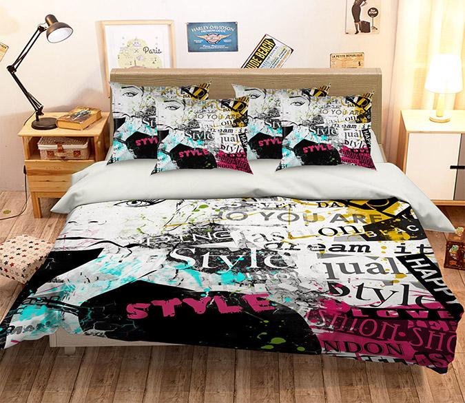 3D Graffiti Girl 183 Bed Pillowcases Quilt Wallpaper AJ Wallpaper 