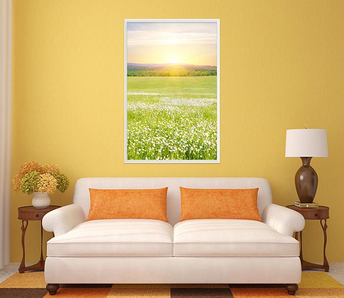 3D Beautiful Field 025 Fake Framed Print Painting Wallpaper AJ Creativity Home 