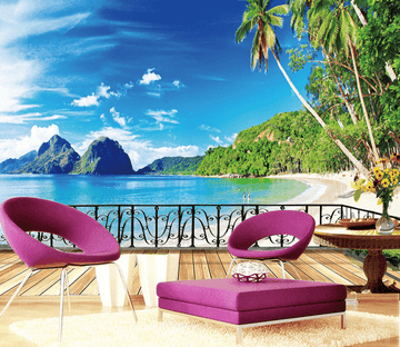 Seaside Balcony Views Wallpaper AJ Wallpaper 