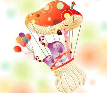 Mushroom Flying Balloon Wallpaper AJ Wallpaper 