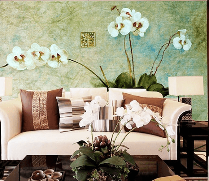 White Orchids Wallpaper AJ Wallpaper 