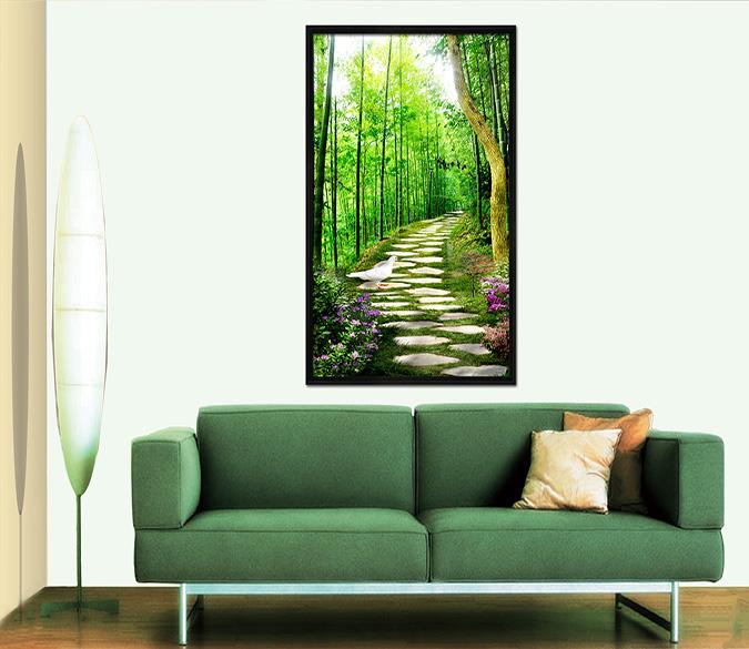 3D Stone Path 068 Fake Framed Print Painting Wallpaper AJ Creativity Home 