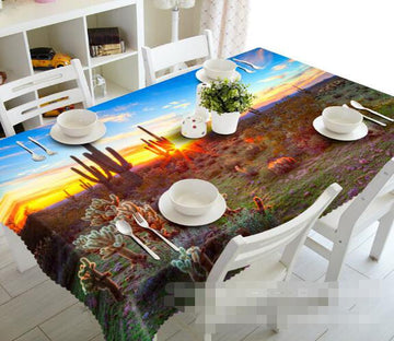 3D Cactus Field Sunset 1163 Tablecloths Wallpaper AJ Wallpaper 