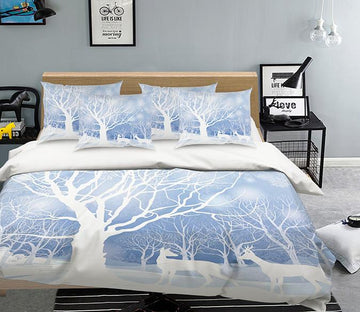 3D Bare Trees Animals 141 Bed Pillowcases Quilt Wallpaper AJ Wallpaper 