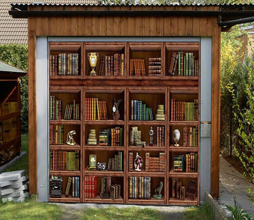 3D Bookcase 62 Garage Door Mural Wallpaper AJ Wallpaper 