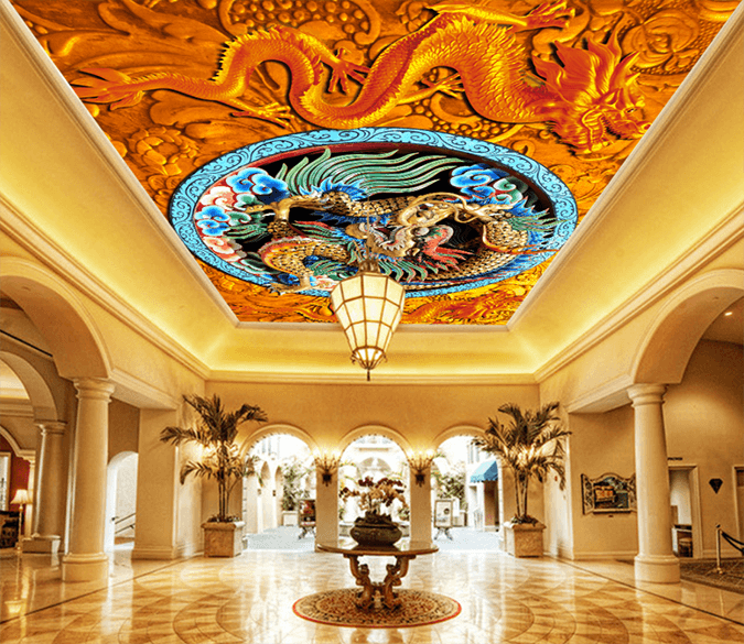 Golden Dragon Head 163 Wallpaper AJ Wallpaper 