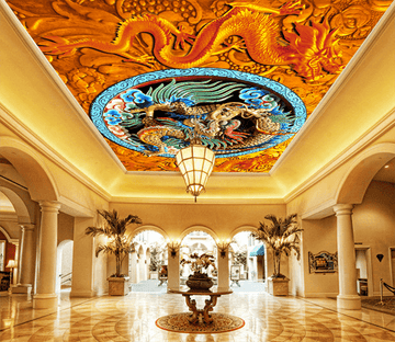 Golden Dragon Head 163 Wallpaper AJ Wallpaper 