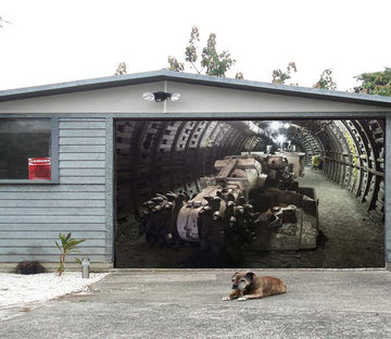 3D Tunnel Equipment 351 Garage Door Mural Wallpaper AJ Wallpaper 