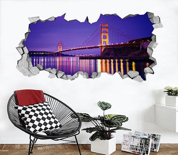 3D Golden Gate Bridge 304 Broken Wall Murals Wallpaper AJ Wallpaper 