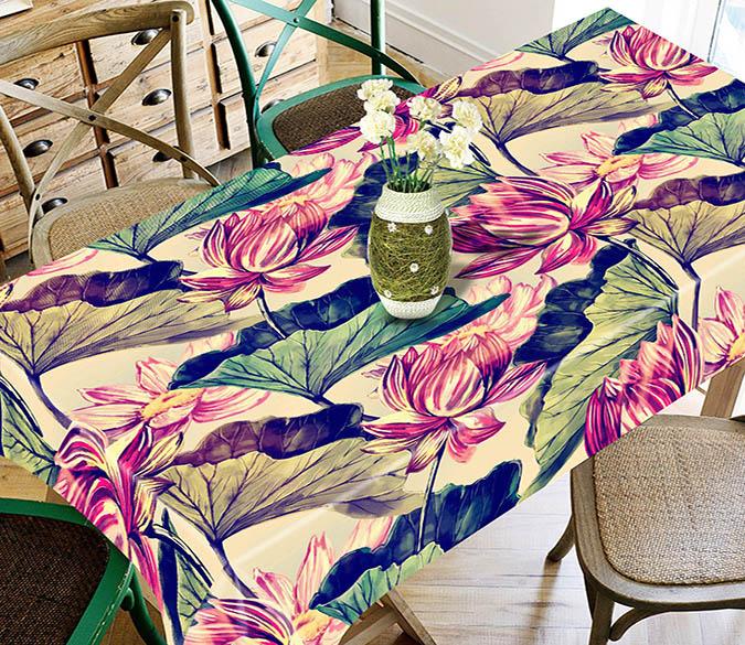 3D Lotus Flowers 760 Tablecloths Wallpaper AJ Wallpaper 