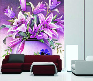 Pink Lilies Vase Wallpaper AJ Wallpaper 2 