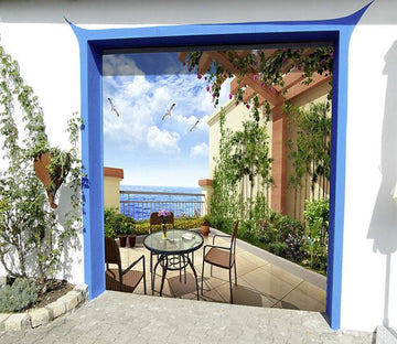 3D Balcony Sea Scenery 31 Garage Door Mural Wallpaper AJ Wallpaper 