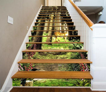 3D Forest Animals 1178 Stair Risers Wallpaper AJ Wallpaper 