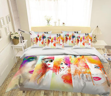 3D Graffiti Colored Women 191 Bed Pillowcases Quilt Wallpaper AJ Wallpaper 