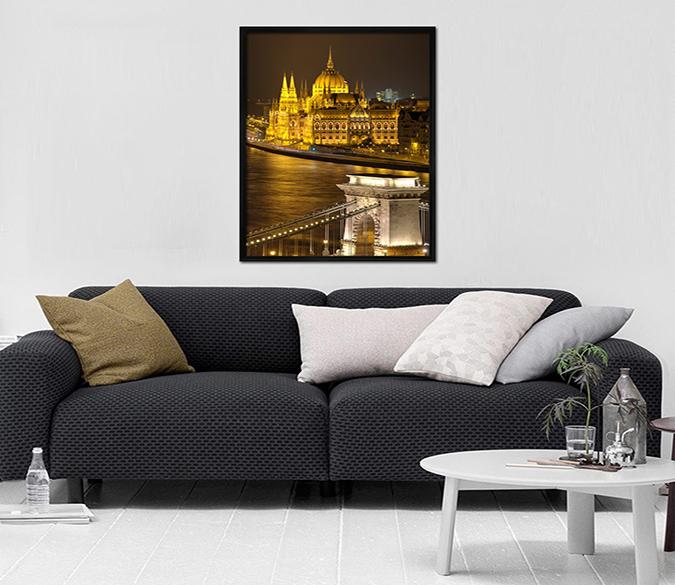 3D Bustling City 046 Fake Framed Print Painting Wallpaper AJ Creativity Home 