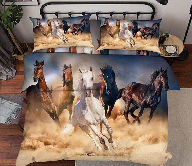3D Running Horses 56 Bed Pillowcases Quilt Wallpaper AJ Wallpaper 