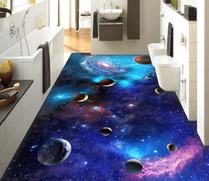 3D Shining Space Floor Mural Wallpaper AJ Wallpaper 2 