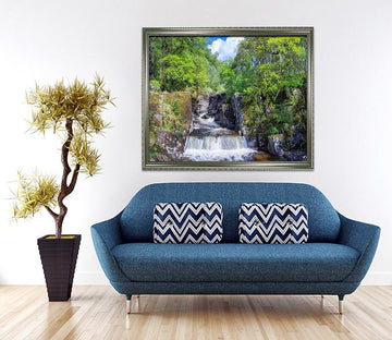 3D Stream Forest 023 Fake Framed Print Painting Wallpaper AJ Creativity Home 