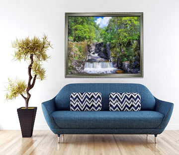 3D Stream Forest 023 Fake Framed Print Painting Wallpaper AJ Creativity Home 