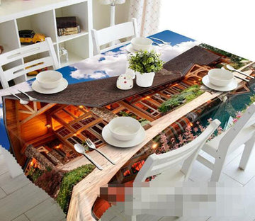3D Wood Houses 1026 Tablecloths Wallpaper AJ Wallpaper 
