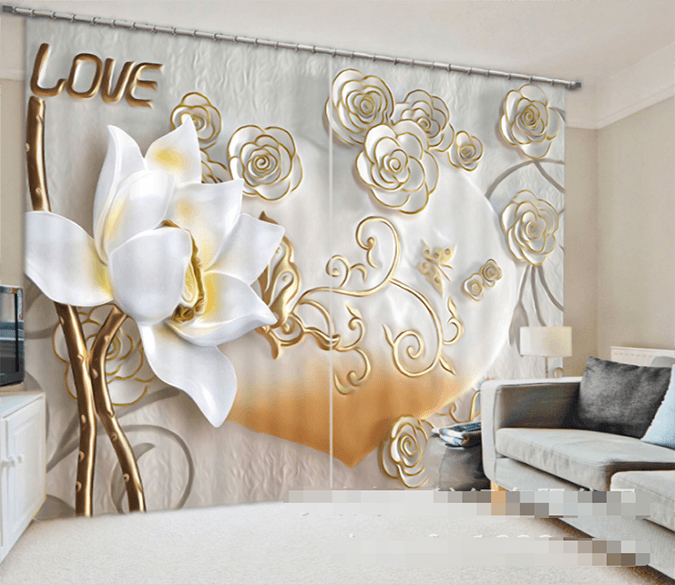 3D Flowers Artwork 961 Curtains Drapes Wallpaper AJ Wallpaper 