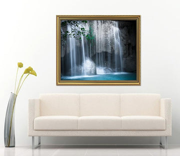 3D Dwarf Waterfall 154 Fake Framed Print Painting Wallpaper AJ Creativity Home 