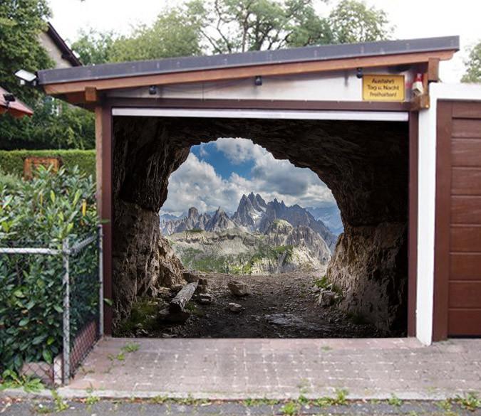 3D Mountain Cave Scenery 357 Garage Door Mural Wallpaper AJ Wallpaper 