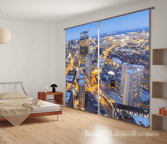 3D Bustling City 1183 Curtains Drapes Wallpaper AJ Wallpaper 