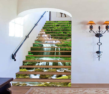 3D Mountain Spring Creek 409 Stair Risers Wallpaper AJ Wallpaper 