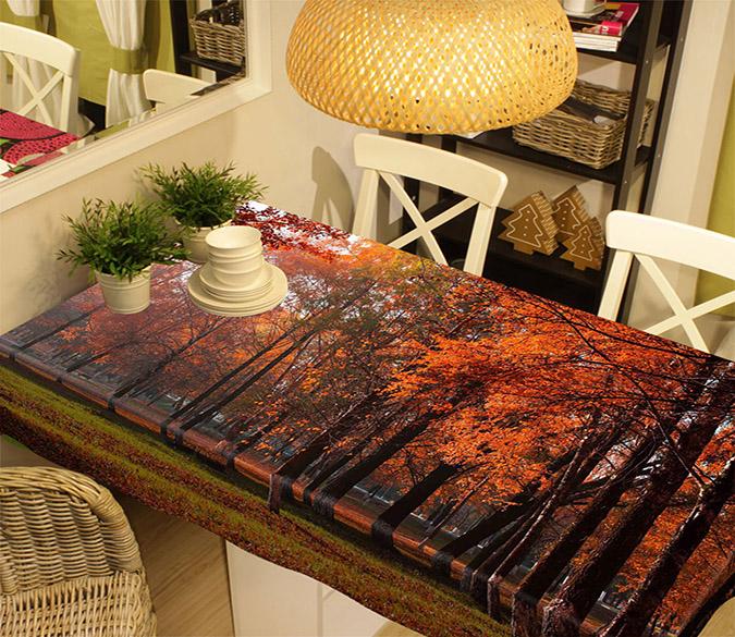 3D Autumn Forest Trees 466 Tablecloths Wallpaper AJ Wallpaper 