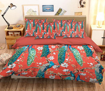 3D Flowers Trees Peacocks 182 Bed Pillowcases Quilt Wallpaper AJ Wallpaper 