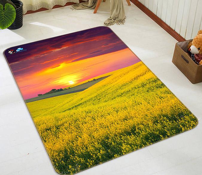 3D Flowers Field Sunset 164 Non Slip Rug Mat Mat AJ Creativity Home 