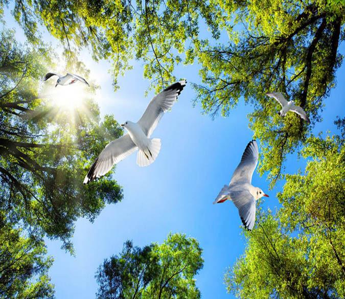 Forest Flying Birds Wallpaper AJ Wallpaper 2 