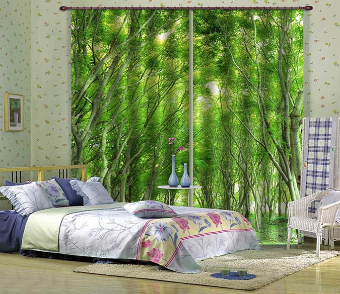 3D Roadside Trees Rows 191 Curtains Drapes Wallpaper AJ Wallpaper 