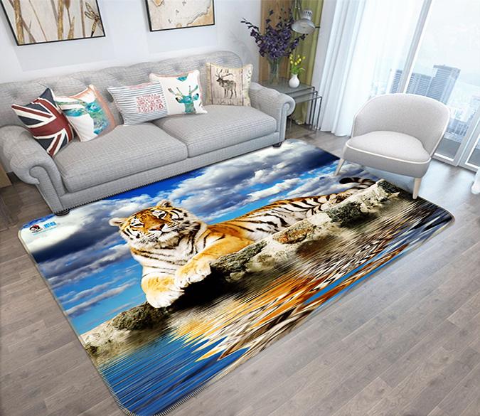 3D Seaside Tiger 279 Non Slip Rug Mat Mat AJ Creativity Home 