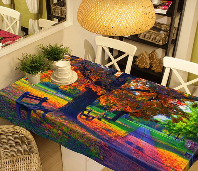 3D Park Trees Painting 499 Tablecloths Wallpaper AJ Wallpaper 