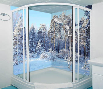 3D Snowed Forest 82 Bathroom Wallpaper Wallpaper AJ Wallpaper 