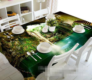 3D Cave Lake Vines 855 Tablecloths Wallpaper AJ Wallpaper 
