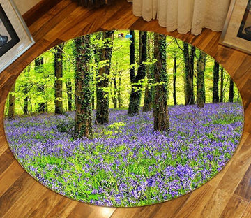 3D Forest Flowers 14 Round Non Slip Rug Mat Mat AJ Creativity Home 