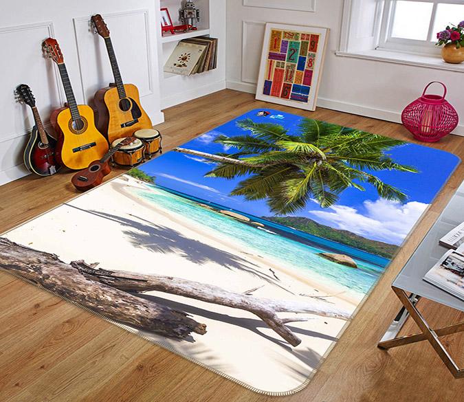 3D Tropical Beach 200 Non Slip Rug Mat Mat AJ Creativity Home 