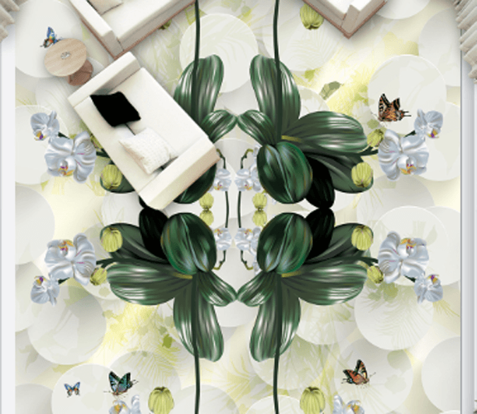 3D Elegant Orchid Floor Mural Wallpaper AJ Wallpaper 2 