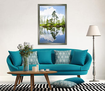 3D Lake Water 092 Fake Framed Print Painting Wallpaper AJ Creativity Home 
