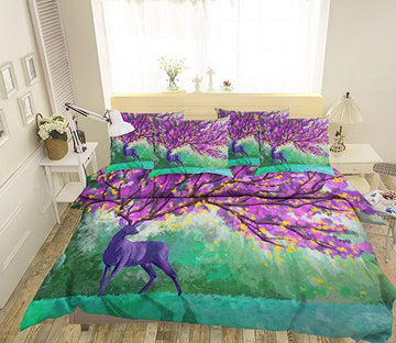 3D Animal Flowers Tree 24 Bed Pillowcases Quilt Wallpaper AJ Wallpaper 