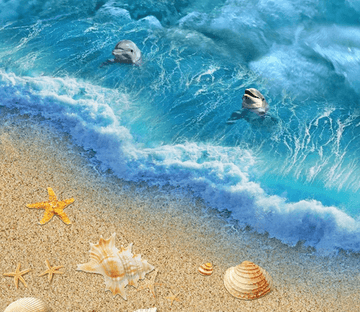 3D Beach Wave Line Floor Mural Wallpaper AJ Wallpaper 2 