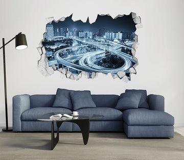 3D City Viaduct 385 Broken Wall Murals Wallpaper AJ Wallpaper 