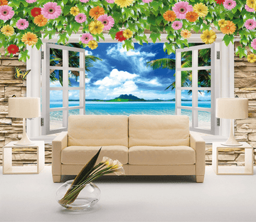 Window Beach Scenery Wallpaper AJ Wallpaper 