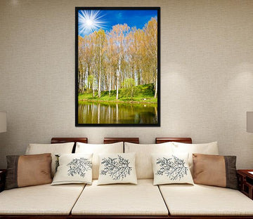 3D Sunny Trees 046 Fake Framed Print Painting Wallpaper AJ Creativity Home 