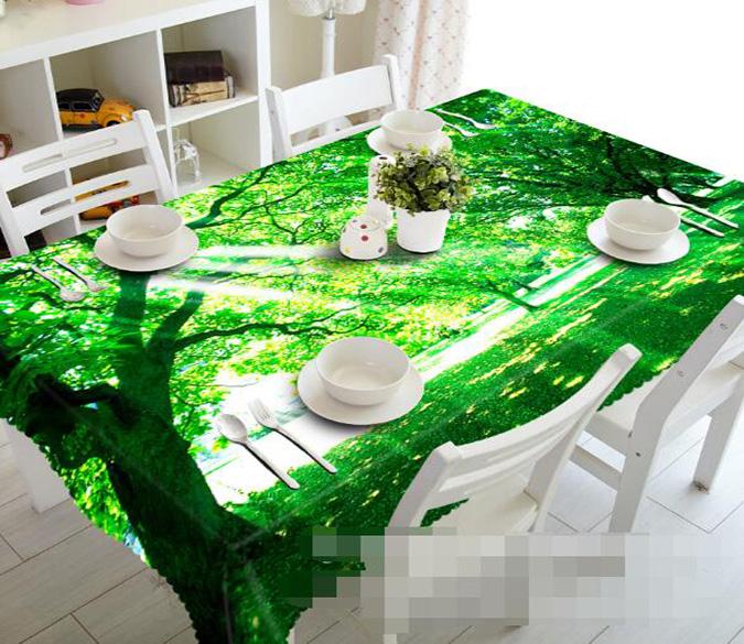 3D Green Trees 1051 Tablecloths Wallpaper AJ Wallpaper 