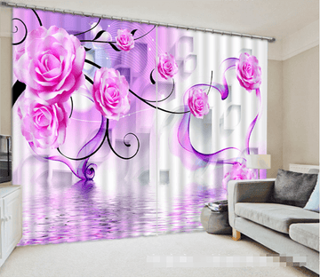 3D Dancing Flowers 1295 Curtains Drapes Wallpaper AJ Wallpaper 