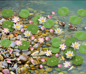 3D Pond Side Floor Mural Wallpaper AJ Wallpaper 2 